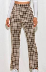 SheIn Plaid Straight Leg Pants