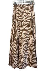 country road brown stripe long Modesty Maxi skirt Size S