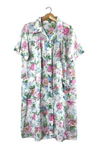 Vintage Floral Estate House Dress M