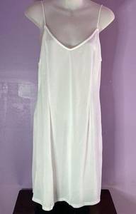 CHETTA B Sheer White Spaghetti Strap Chemise Size 12