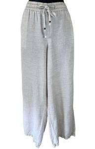 Lane Bryant Wide Leg Linen Pull On Drawstring Pants Beige 14/16