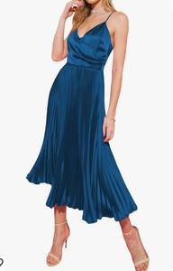 Satin Pleated Dress