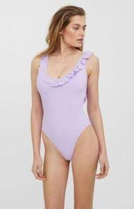 VERO MODA Frills‎ Swimsuit in Lavender Sz Sm NWT