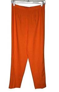 Jessica Howard Pants Womens 8 Petite Orange Linen Blend Relaxed Trouser Vintage