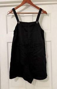 - Black linen blend romper, size XS