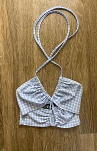 Blue And White Plaid Tie Top