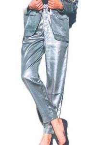 Chloe Oliver Women's Medium Galaxy Metallic Silver Party Pants