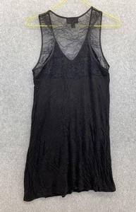 Thalia Black Sleep Shirt Lace Short Sleeveless SIze XS Racerback VNeck