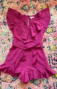 Luxxel Ruffle Tie Waist Romper