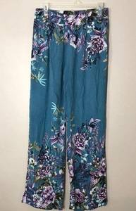 Gypsies and moon dust floral lightweight elastic waist lounge pants size large