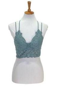 Anemone Lace Bralette Green Size XXL Bohemian Festival Cottagecore Summer Cute