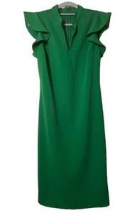 Vibrant NY&C‎  green ruffle sleeve dress NWT Sz XS
