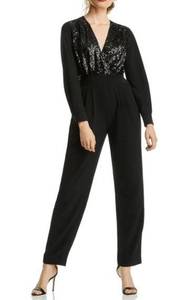 Bloomingdale's Lini Stella Black Sequin Jumpsuit Women's Size Small MSRP $368