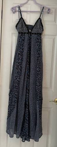 Free People Forever Time Maxi Dress Black Combo Flowy Floral Size Small NWT