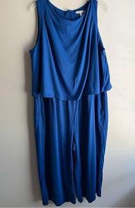 Royal Blue Sleeveless Jumpsuit 18/20 Crop Wide Legs