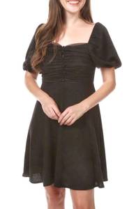 Ruched Bodice Swing Dress