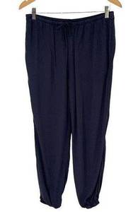 Cloth & Stone Anthropologie Womens Elastic Waist Pants Jogger Drawstring Navy Si