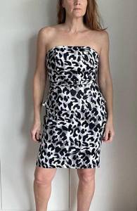 Cach'e Tank & Skirt Set Animal Print Black White Small/6 Clubwear 90s y2k edgy