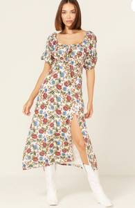 Floral Rock N Roll Denim Dress 