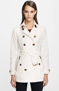 Burberry Brit Brooksby white double breasted trench coat size US 4 small