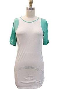 Lululemon  Athletica Baseball Tee Tshirt Colorblocked Green White Soft