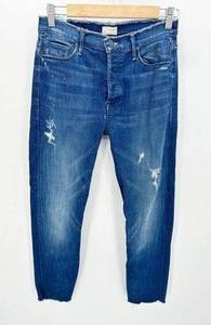 MOTHER The Double Fray Vagabond Take The Edge Off Blue Jeans Women's Size 24