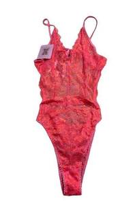 NWT Savage x Fenty Hot Pink Laced Bodysuit