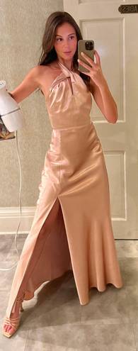 Birdy Grey Monica Dress In Satin rose Gold  Bridesmaid Dress