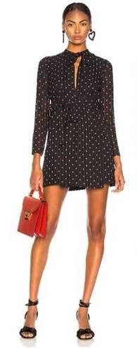 Alexis  Leila Polka Dot Long Sleeve Tie Neck Mini Dress Rio Print Women's Size L