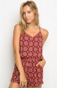 Brandy Melville Red Medallion Romper