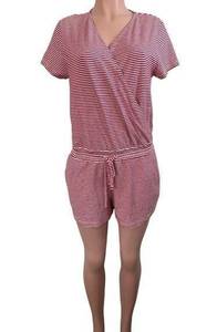 Vineyard Vines Knit Red & White Striped Crossover Romper Size Medium