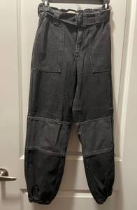 Black Patch  Cargos With Belt