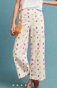 Anthropologie Cropped Clip Dot Trousers