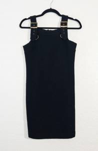 x Anthropologie Black Buckle Detail Wool Dress XS