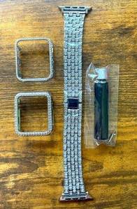 42/44/45/49mm Apple Watch ⌚️ band silver & rhinestones