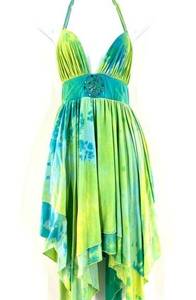 Y2K Rocawear Tie Dye Dress in Green and Blue Size Small