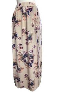 Active USA Beige Floral Print Maxi Skirt with Built in Shorts