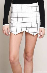 White And Black Checkered Skort