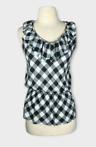 Pretty Good | Gingham Racerback Top | Size Small