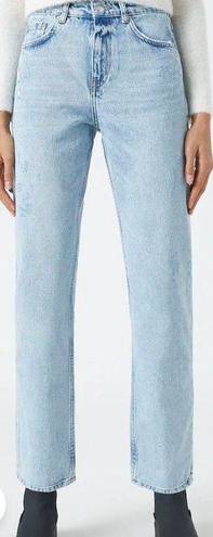 Pull & Bear Distressed High Rise Straight Jeans