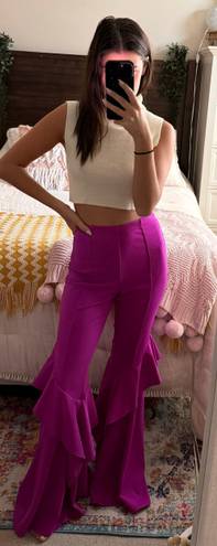 Magenta High Waisted Flare Pants Purple Size XS