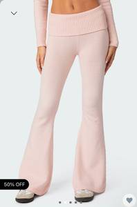 Pink Flare Fold Over Pant