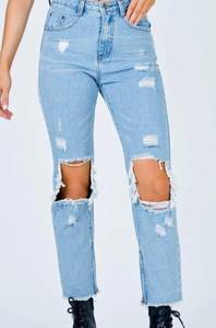 Distressed Zip Ankle Jeans