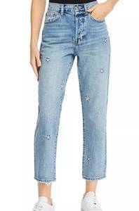 COPY - Pistola Charlie star embroidered straight leg jean in Supernova