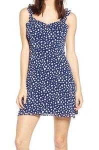 All in Favor (Nordstrom) Navy and White Dot Dress