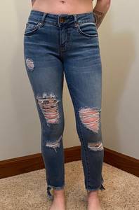 Distressed Embroidered Jeans