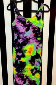 Vibrant Watercolor Bodycon Tank Dress EUC Size Small/Medium 2/4/6/8