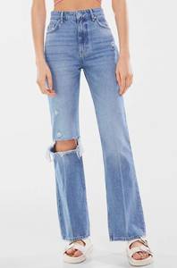 Bershka Ripped High Waisted Y2K Jeans Denim Pants 