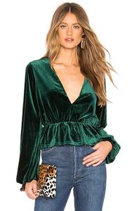 Casey Velvet Top in Emerald