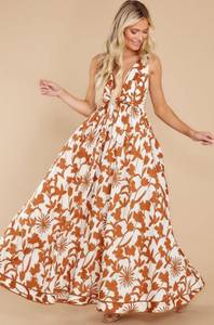 Tie Front Floral Maxi Dress